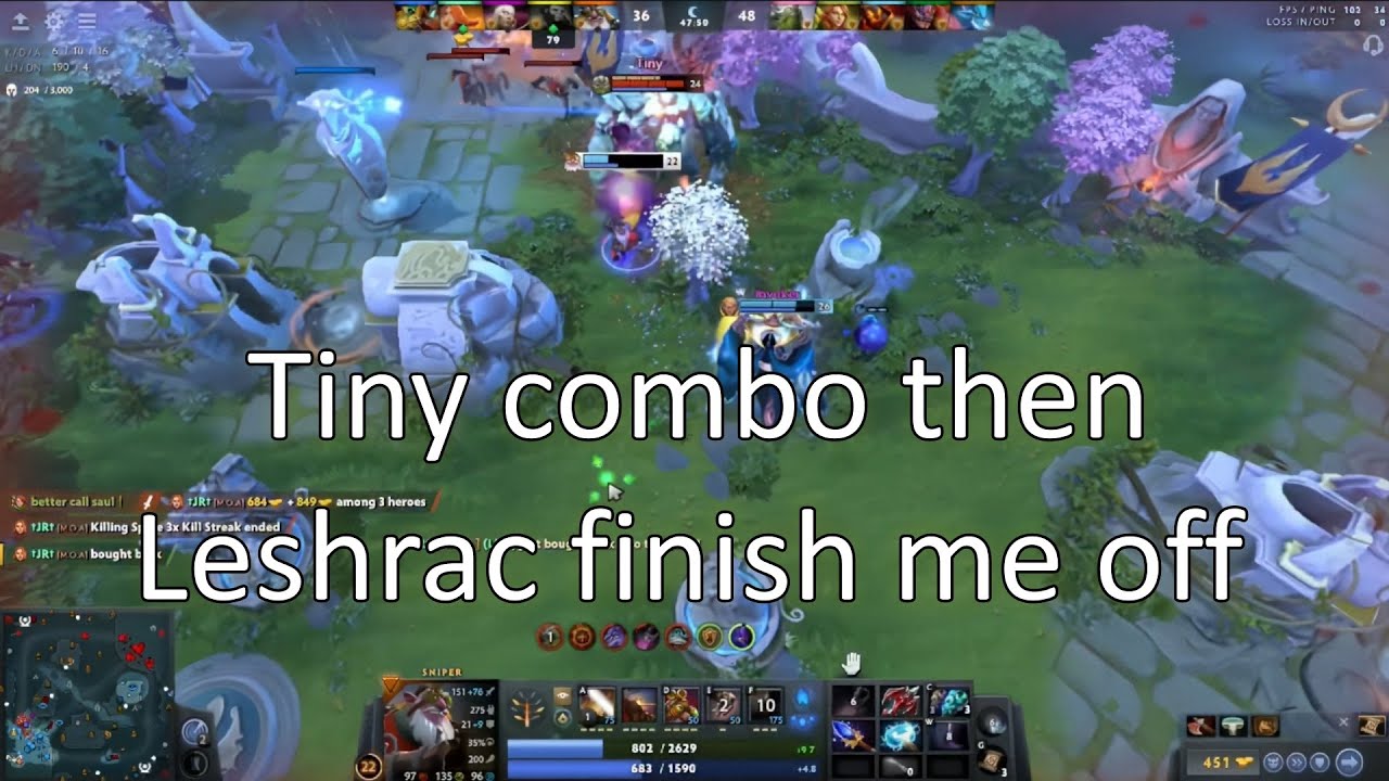 Sniper was targeted by Tiny, 7.37c Dota 2 Gameplay