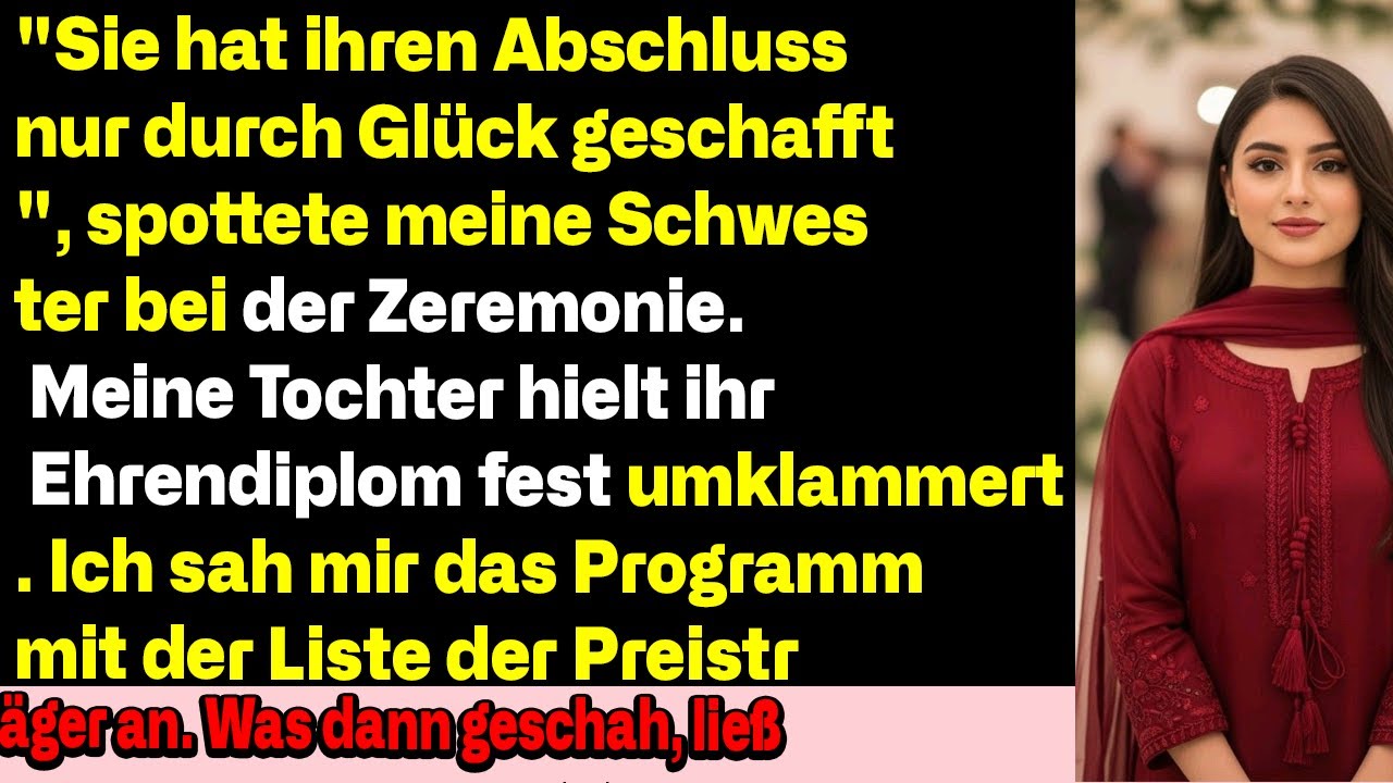 Bei der Abschlussfeier verspottete meine Schwester meine Tochter — ‘Nur Glück gehabt