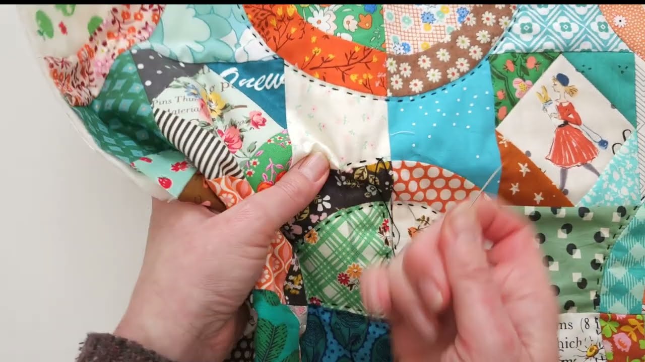 Hand-quilting tutorial.  How to tie a triple knot and how to bury your threads.