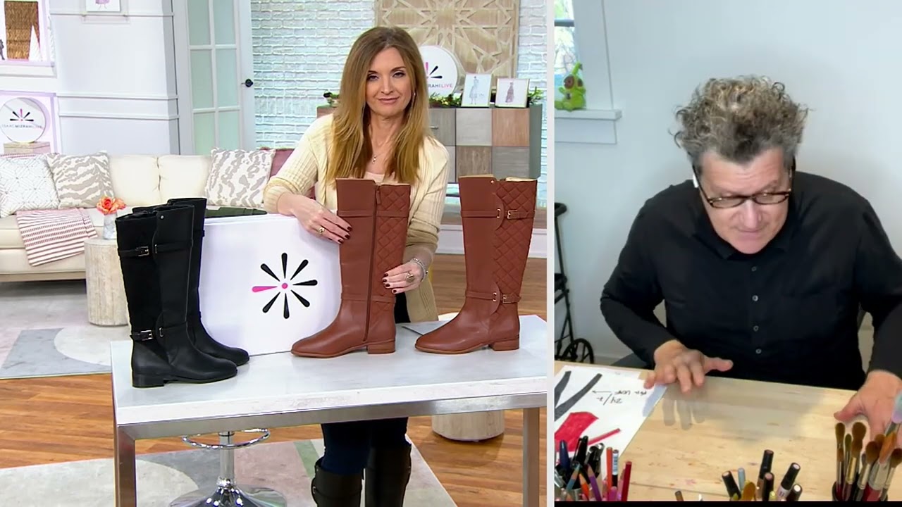 Isaac Mizrahi Live! Quilted Leather Riding Boots on QVC