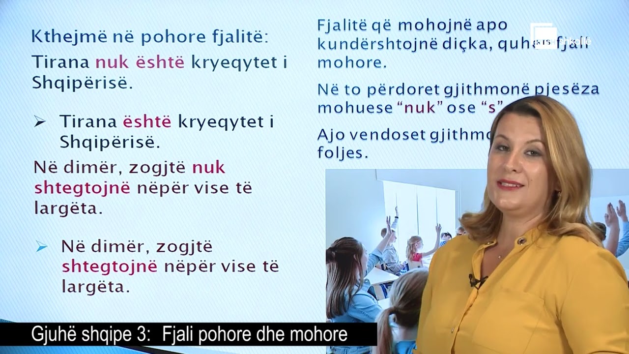 Fjali pohore dhe mohore| Gjuhë shqipe 3