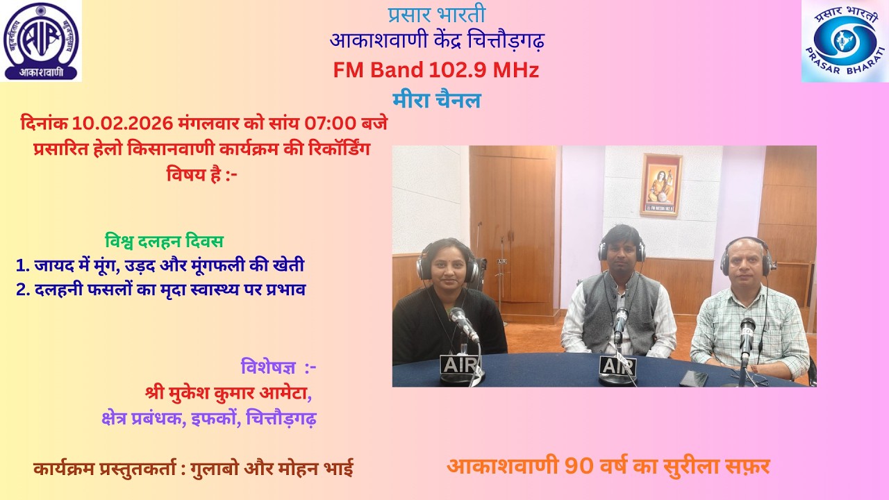 HELLO KISANVANI 10 02 2026 RECORDING AT AKASHVANI CHITTORGARH
