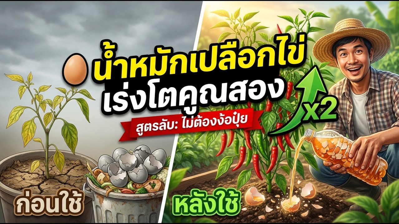 เปลือกไข่อย่าทิ้ง! วิธีทำน้ำหมักเปลือกไข่ เร่งโต x2 พืชงามทันตา