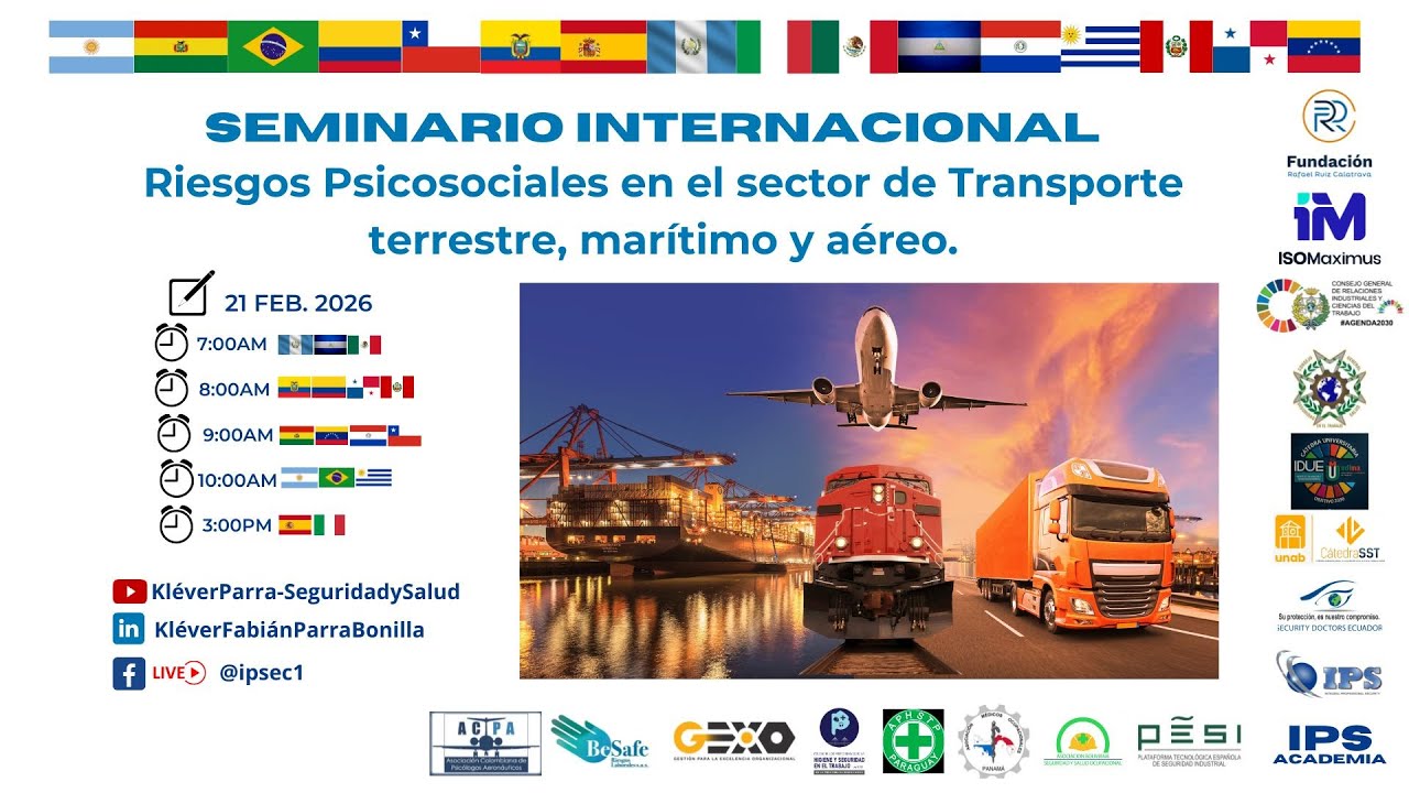Seminario Riesgos Psicosociales en el Transporte terrestre, marítimo y aéreo