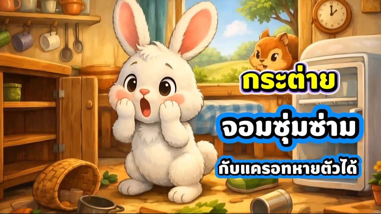 นิทานสั้นเรื่อง✨️กระต่ายจอมซุ่มซ่ามกับแครอทหายตัวได้🐰 