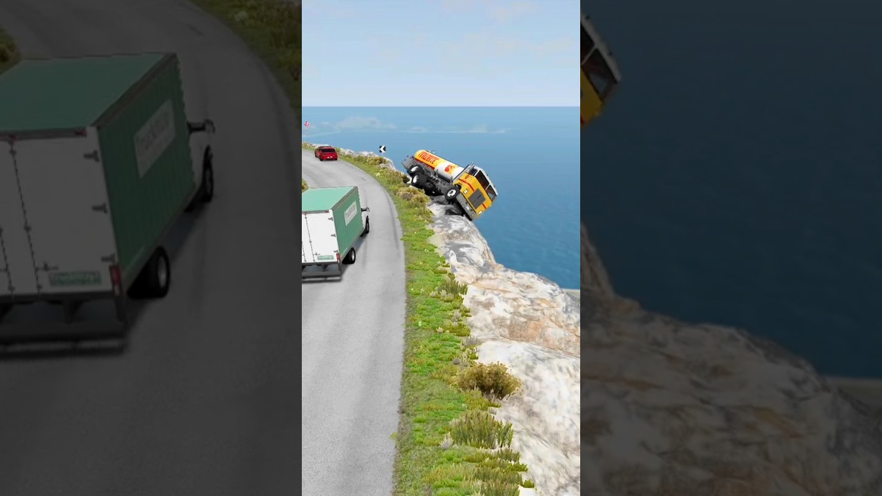 Realistic Highway Car Crash Compilation |#221  BeamNG.drive Extreme Traffic Accidents #Shorts