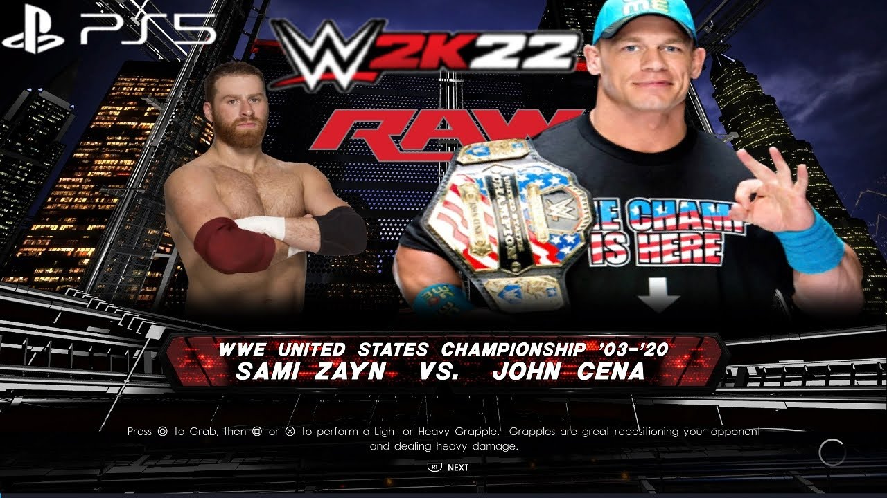 WWE 2K22 20 YEARS OF CENATION: JOHN CENA vs SAMI ZAYN - UNITED STATES TITLE MATCH: RAW, MAY 4, 2015