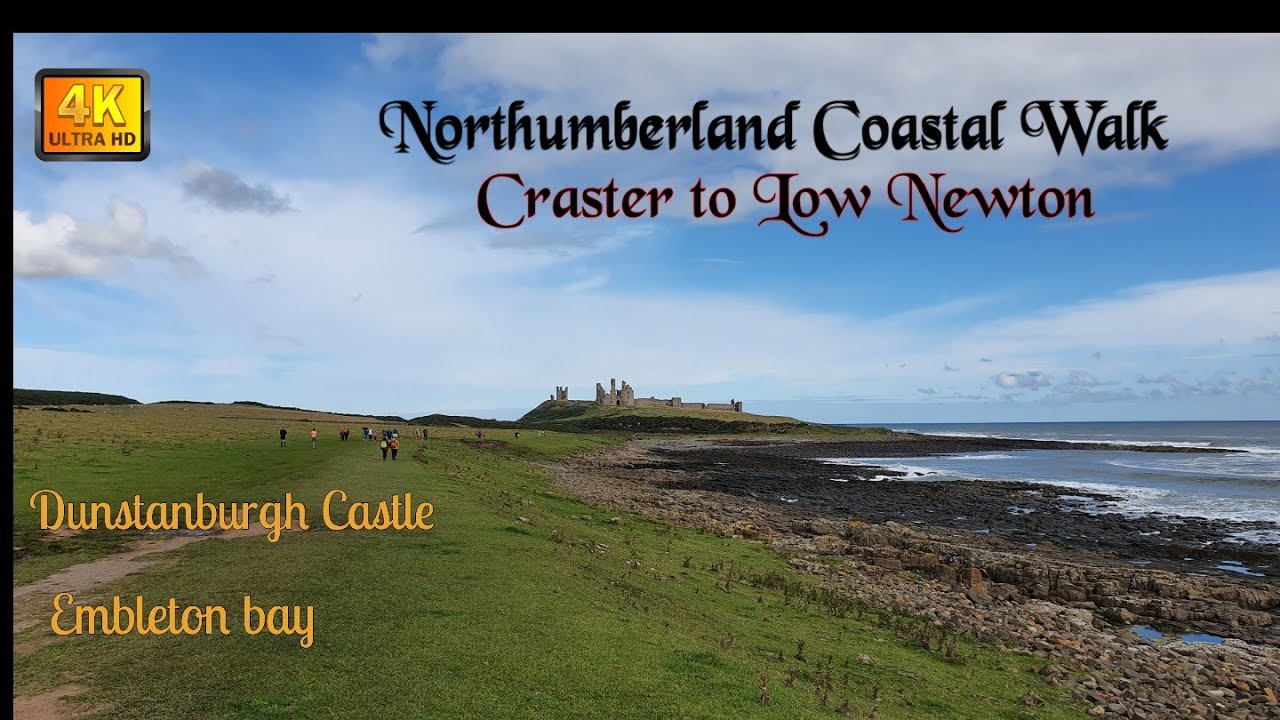Dunstanburgh Castle And Embleton bay Northumberland coastal walk, Craster to Low Newton