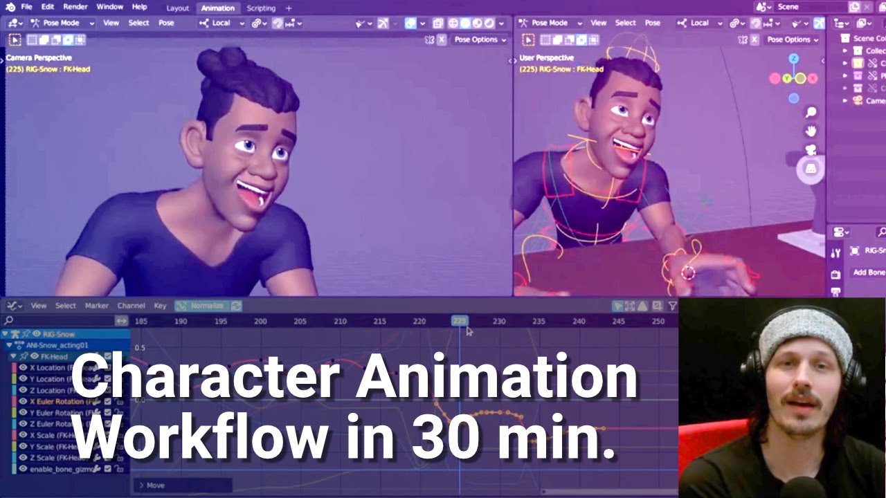 Анимация персонажей в Blender