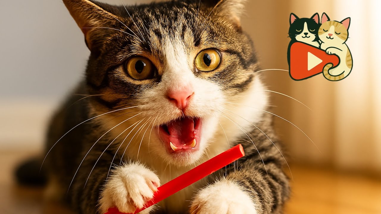 This Cat Is Obsessed With a Straw 😳🐱 | Robin’s New Toy