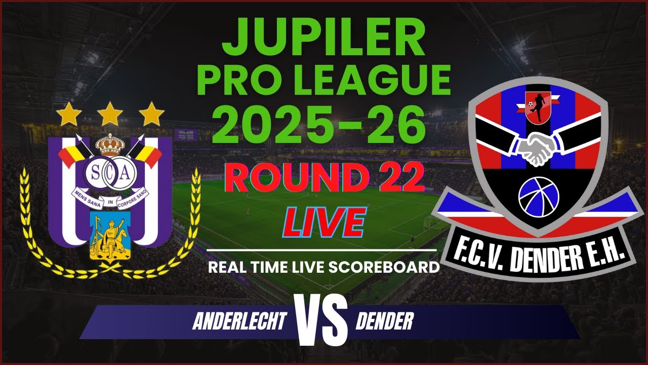 Anderlecht vs Dender Live Scores | 2025-26 Jupiler Pro League Round 22