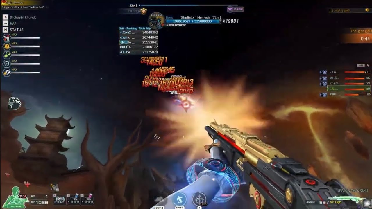 SPAS-12-Void-Gold  Redzone 4: Thăng Thiên phụ dame  Đấu Trường lv27 lên 64