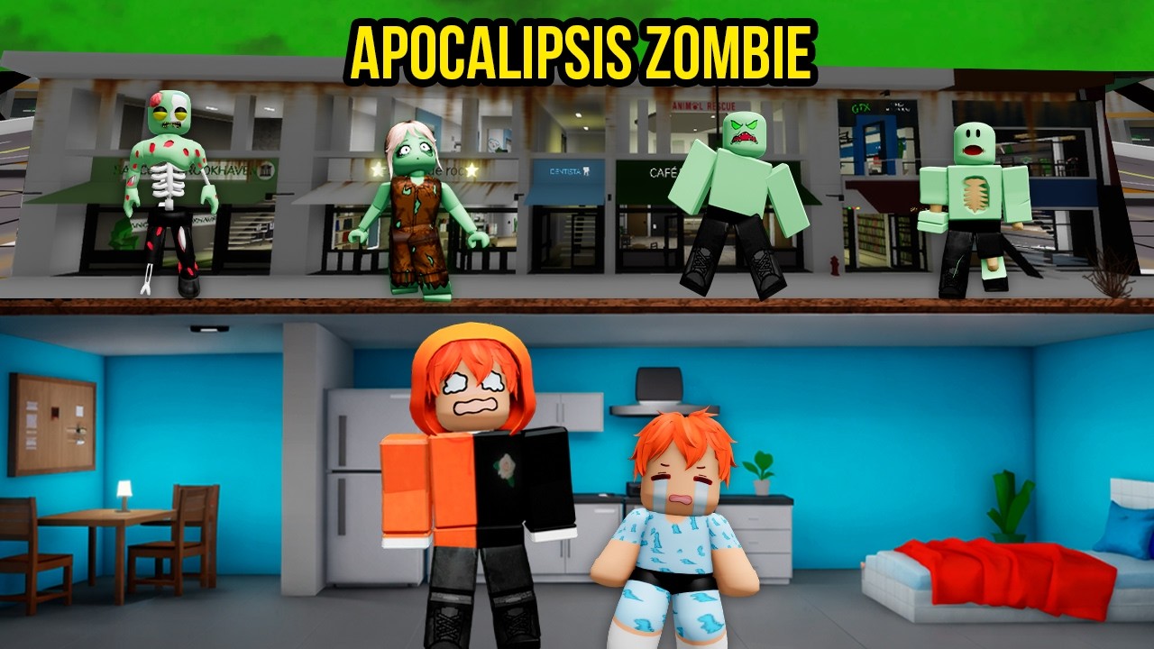 CONSTUI un BUNKER SECRETO para PROTEGER a MI HIJO del APOCALIPSIS ZOMBIE en BROOKHAVEN @Nɪᴅʟy