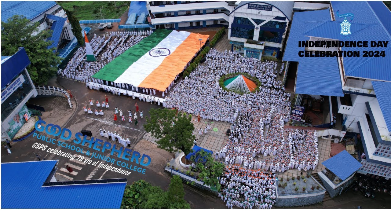 6500 Sq. Ft National Flag   INDEPENDENCE DAY CELEBRATION -2024 തെങ്ങണ ഗുഡ് ഷെപ്പേർഡ് പബ്ലിക് സ്കൂൾ
