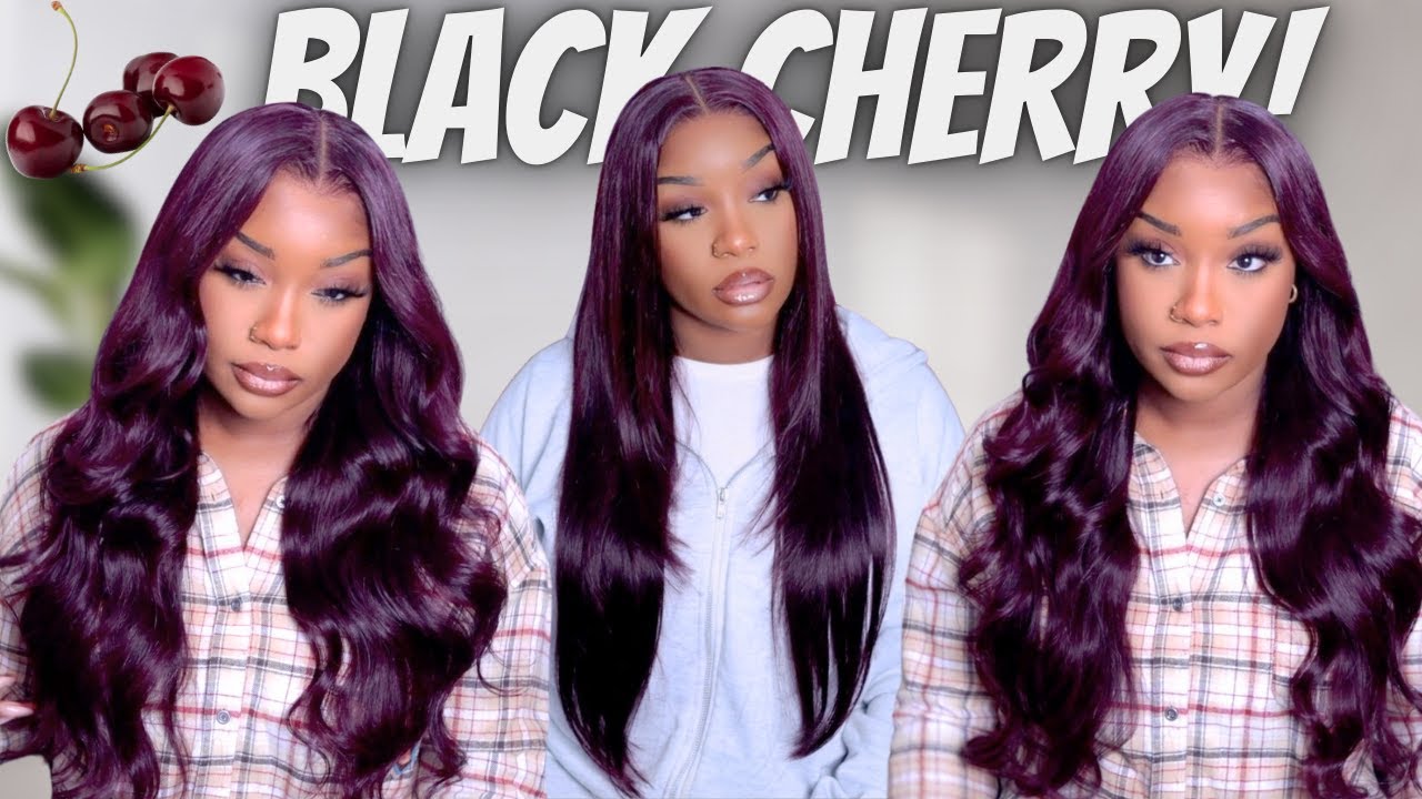 NO GLUE, NO PROBLEM! 🔥 Black Cherry 🍒 Pre-Plucked Glueless Wig Install X UNice Hair