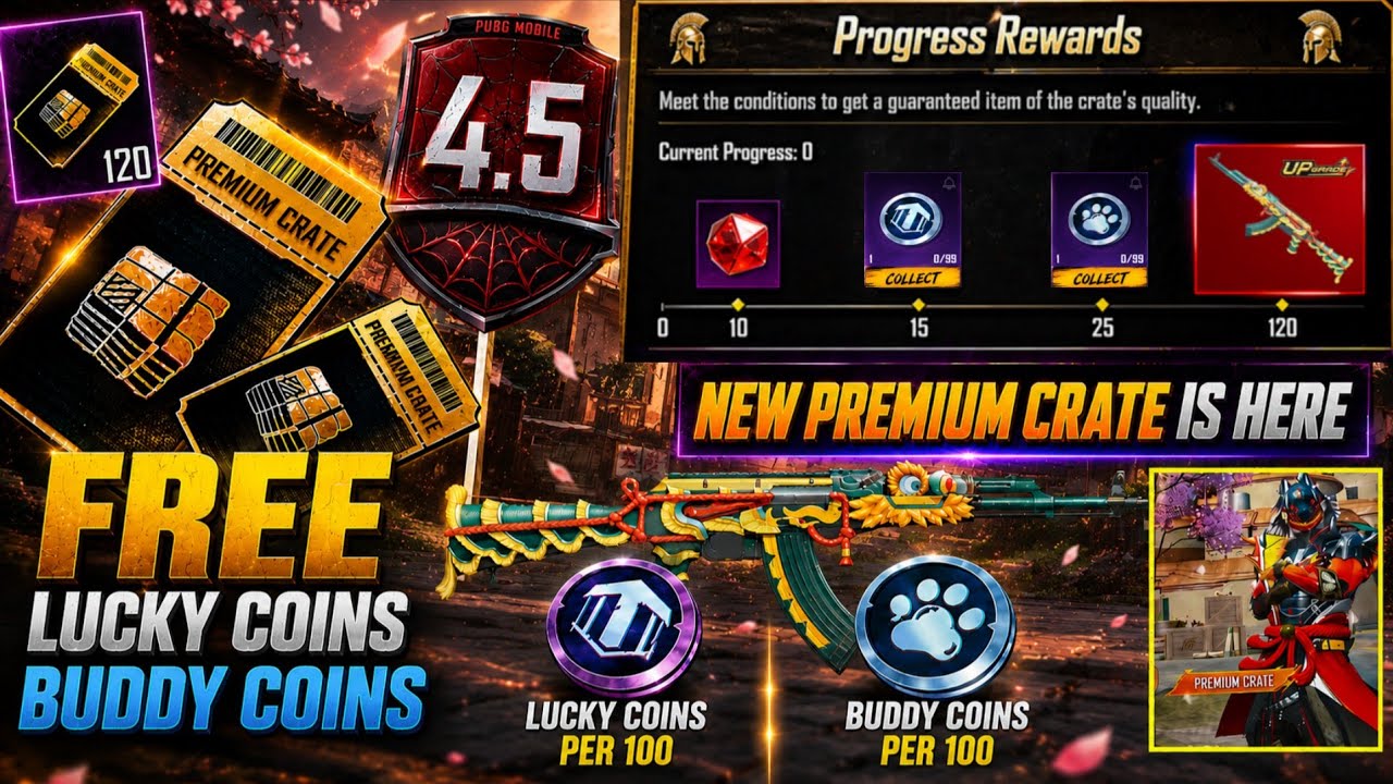 New Premium Crate Is Here | Free Old Rare Gun Expected & 4.5 Update Release Date Reveal | PUBGM