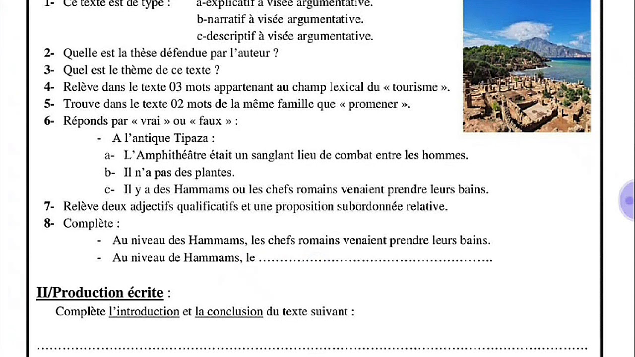 Devoir du 1er trimestre , 4AM