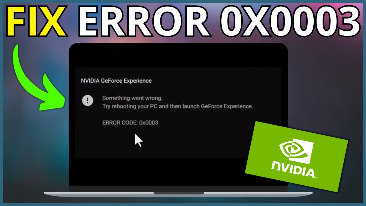 Как исправить ошибку GeForce Experience с кодом 0x0003 (ПРОСТОЕ РЕШЕНИЕ)