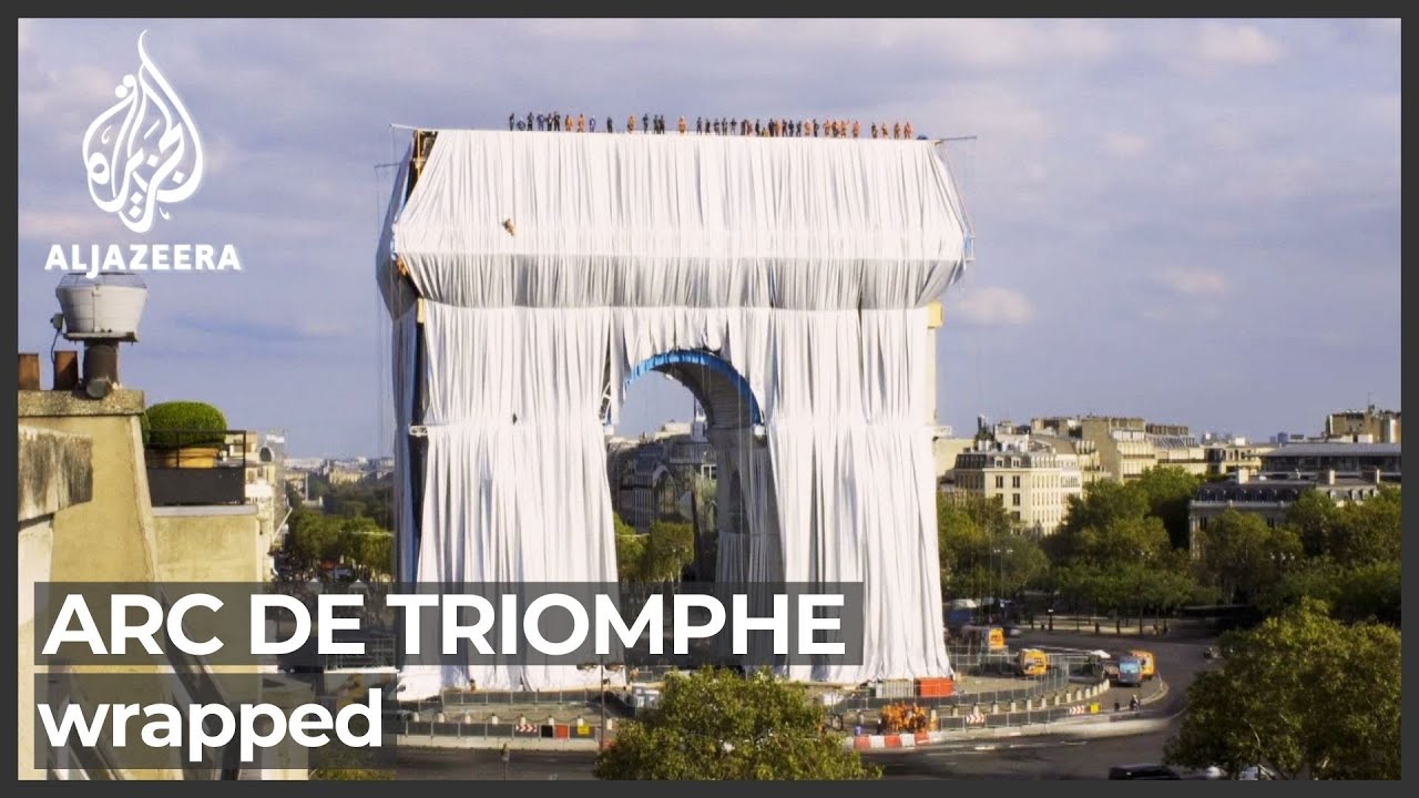Paris's Arc de Triomphe gets 'wrapped' in homage to late artist Christo