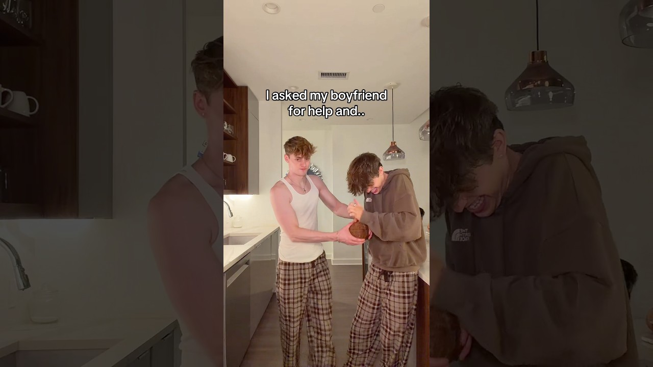 he opened the coconut so easily #couple #boyfriend #lgbt #shorts