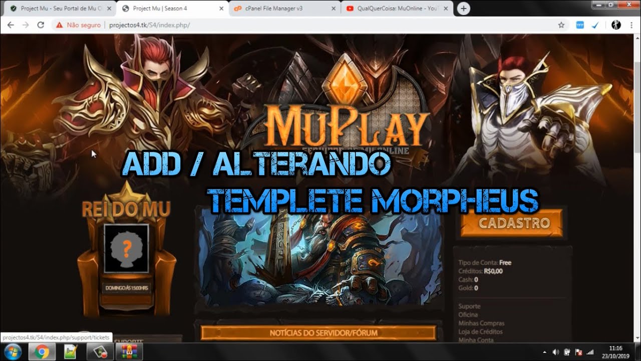 Add / Alterando Templete Morpheus