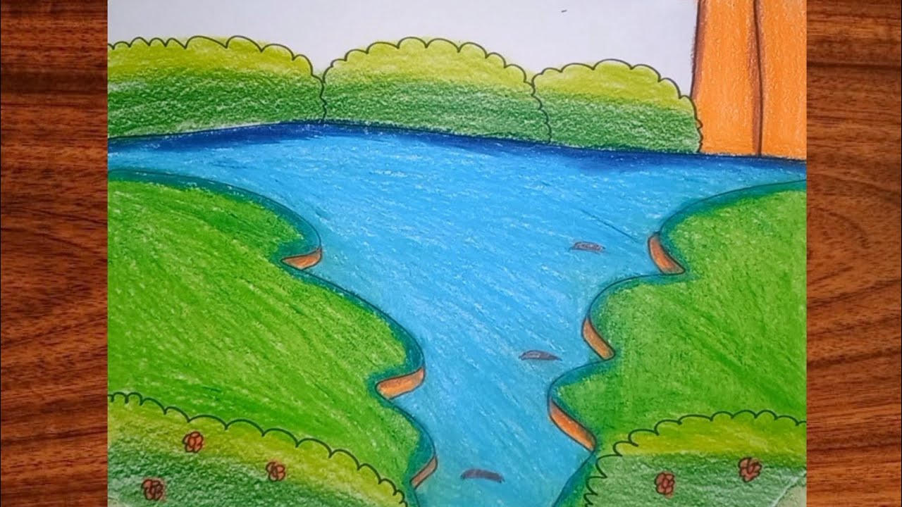 How to draw beautifull natural scenery easy || Drawing Beautifull Natural Scenery Easy. 