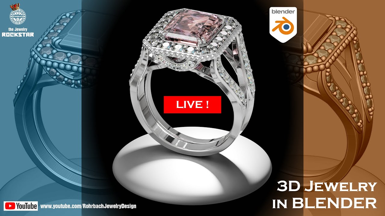 RENDERING & ANIMATION BLENDER 3D Jewelry - Diseño de joyas - Création de bijoux