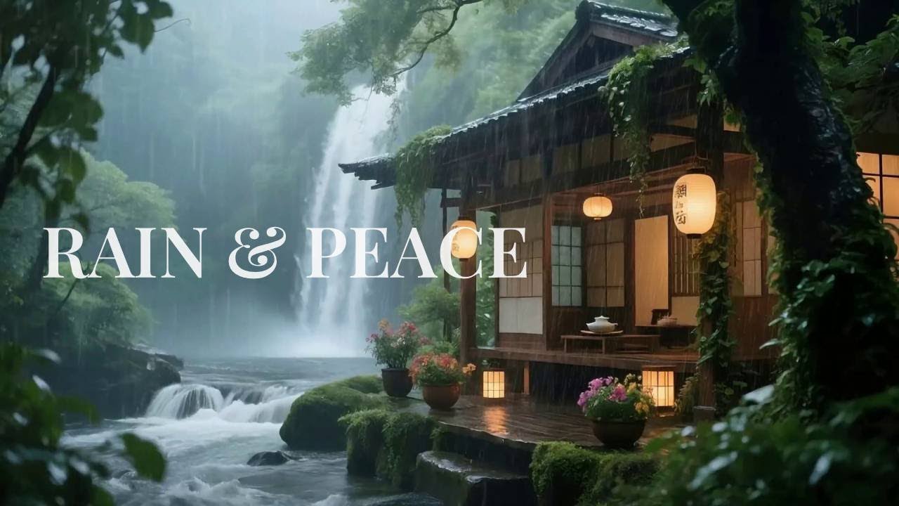 🔴 Quiet Rain Meditation in a Traditional Japanese Courtyard to Clear Your Mind & Recharge 🕯️🌧️