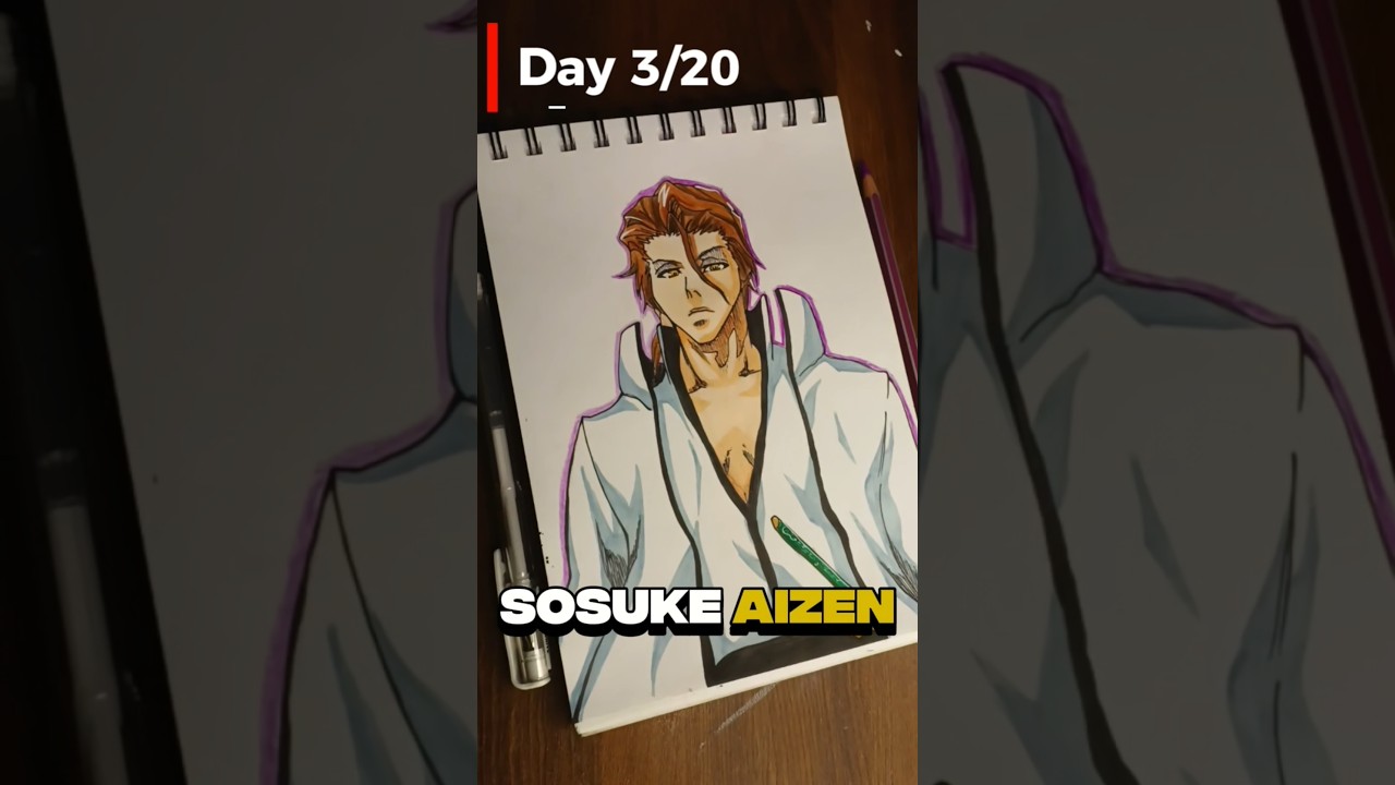 Drawing✍️ Sosuke Aizen😈🥶-Anime villan series-[bleach]