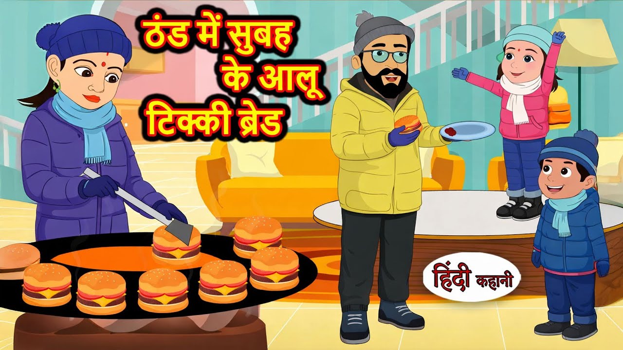 ठंड में सुबह के आलू टिक्की ब्रेड | Hindi Stories | Bedtime Stories | Moral Story | Fairy Tales Story