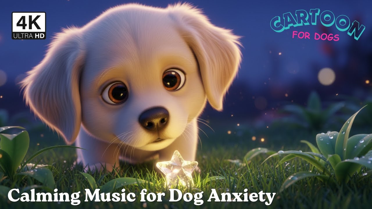 Cartoon for Dogs 🐶 2 Hours of Deep Sleep Music for Dogs 💤 Calming Animation for a Peaceful Puppy
