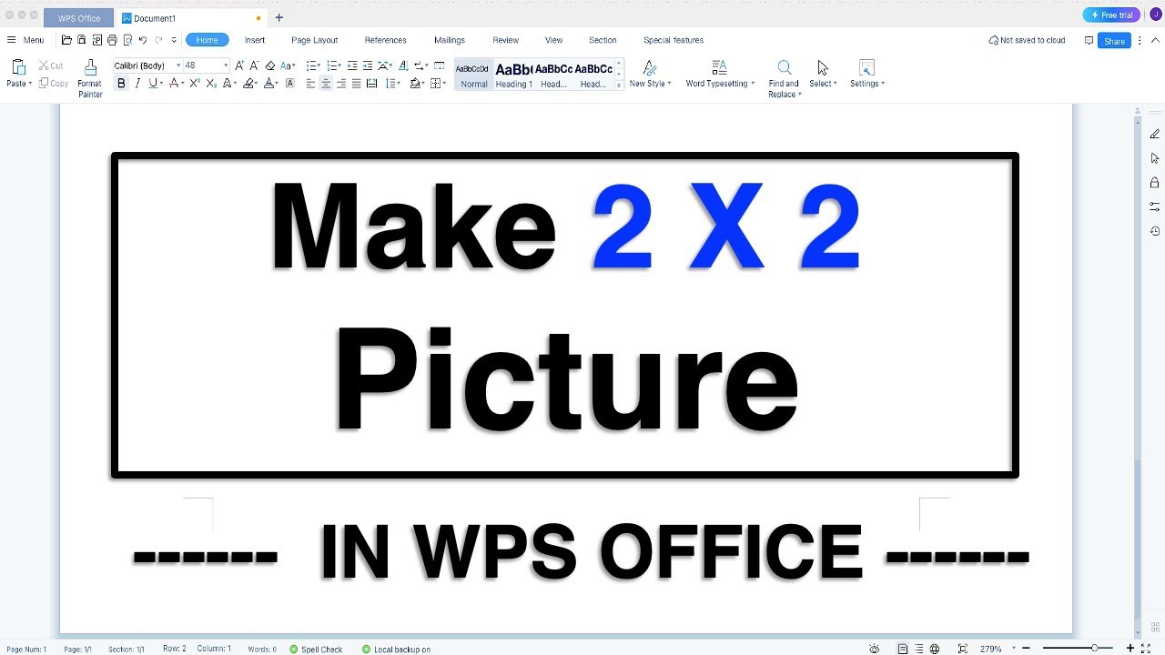 How to Make 2x2 Picture In WPS Office