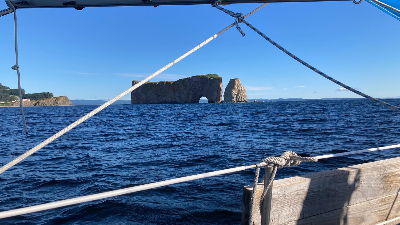 Sailing along the Gaspé Peninsula on a Bayfield 25 in 2022