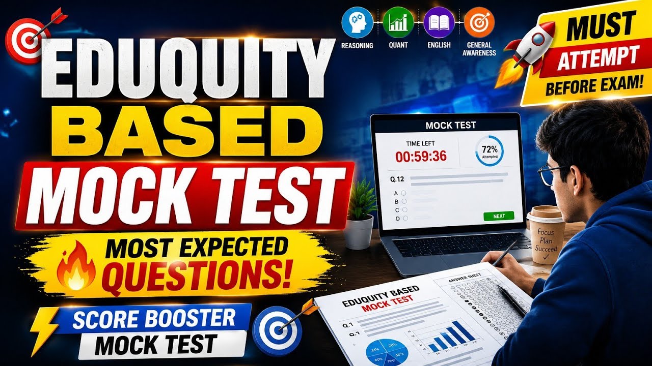 Eduquity Based Mock Test🔥| Most Expected Questions 2026|SSC CGL, CHSL, CPO, MTS #eduquitypattern 