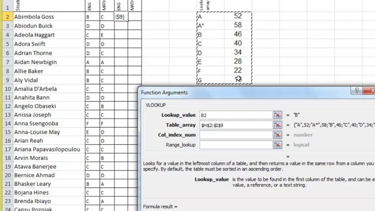 070 Vlookups to cross reference data
