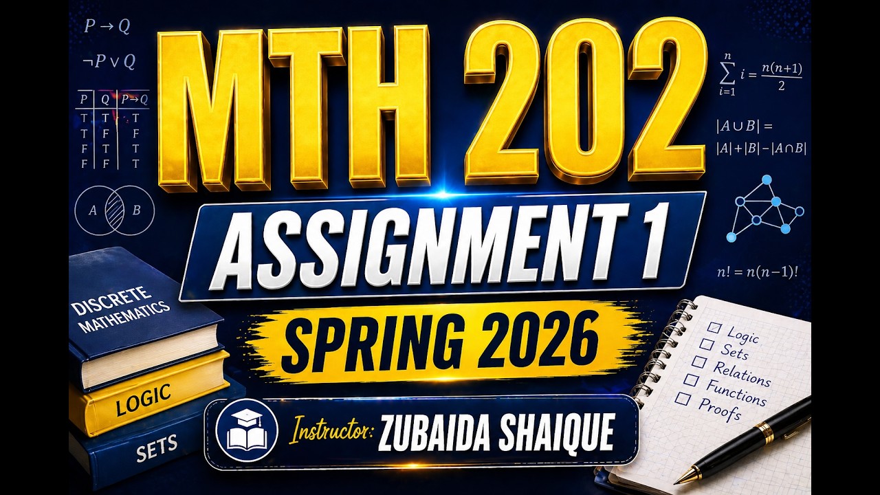 MTH 202 Assignment 1 Solution Spring 2026 | Discrete Mathematics VU | Complete Guide
