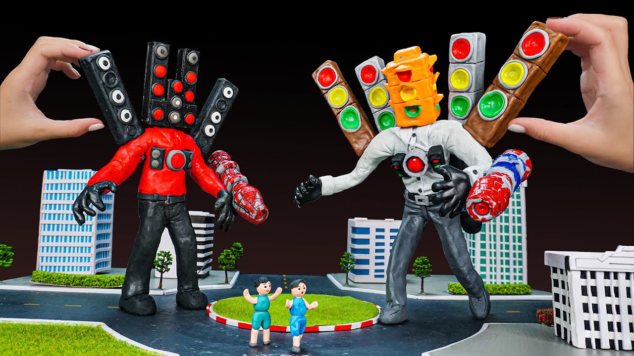 😬 Making MECHA TRAFFIC LIGHT MAN vs TITAN SPEAKER MAN Sculptures With Clay. [ Skibidi Toilet ]