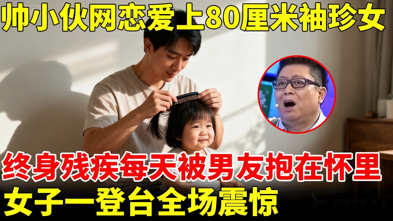 1.8米帅小伙网恋爱上80厘米漂亮袖珍女，终身无法行走每天被男友抱在怀里，女子一登台全场震惊【王芳王为念访谈】
