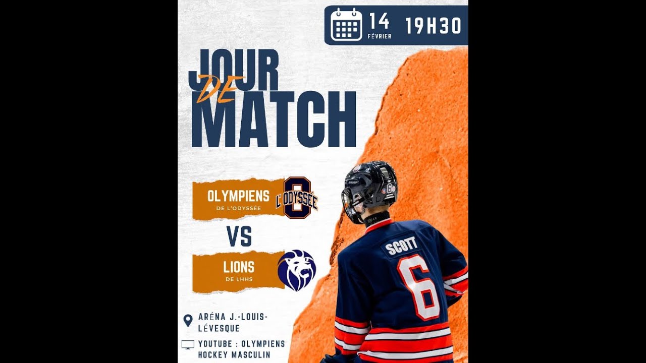 Les Olympiens de l’Odyssée vs Lions de LHHS hockey masculin (2026-02-14)