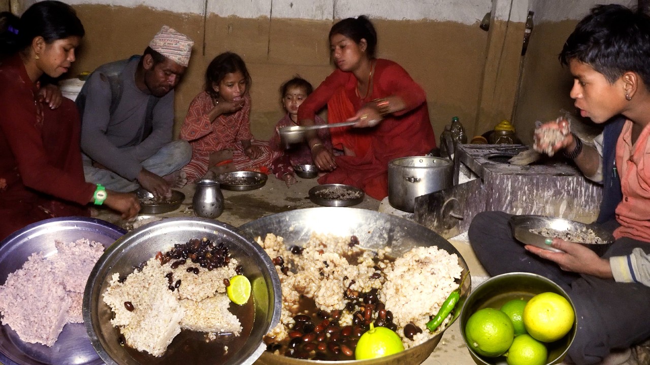 Деревенская семейная еда || Сельский Непал || @junglefamily