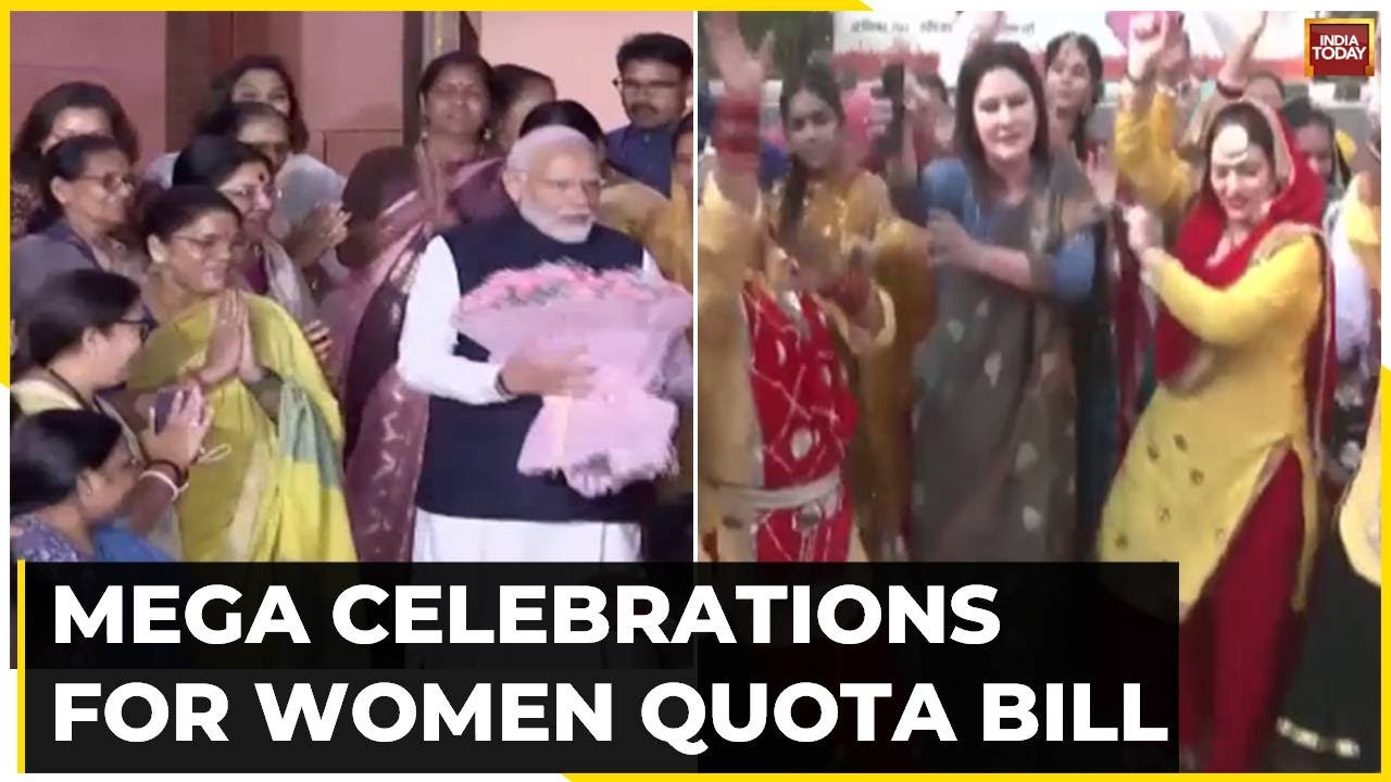 Women BJP Workers Gather To Welcome Modi, Mega Celebrations For Women Quota Bill