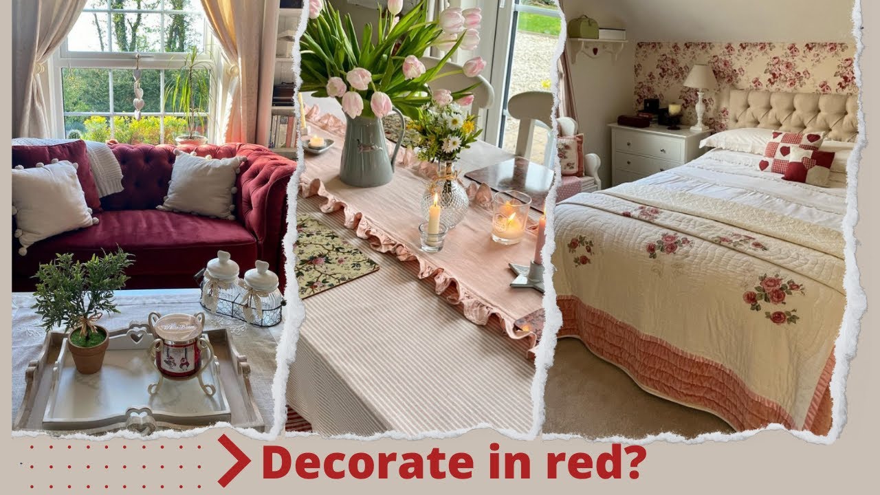 Country Decorating Ideas With Red Color Schemes For Every Room💝 Home Tour💝