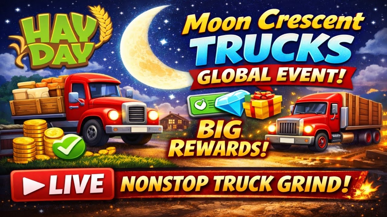 🌙 🚛 Hay Day LIVE | Moon Crescent Trucks Global Event #uniquegaminglive #hindi