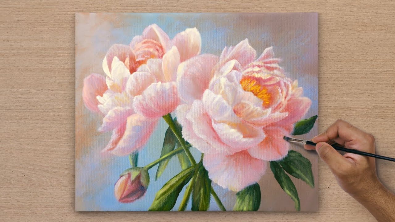 Painting a Beautiful Vibrant Flower Bouquet / Acrylic painting / Art paintings