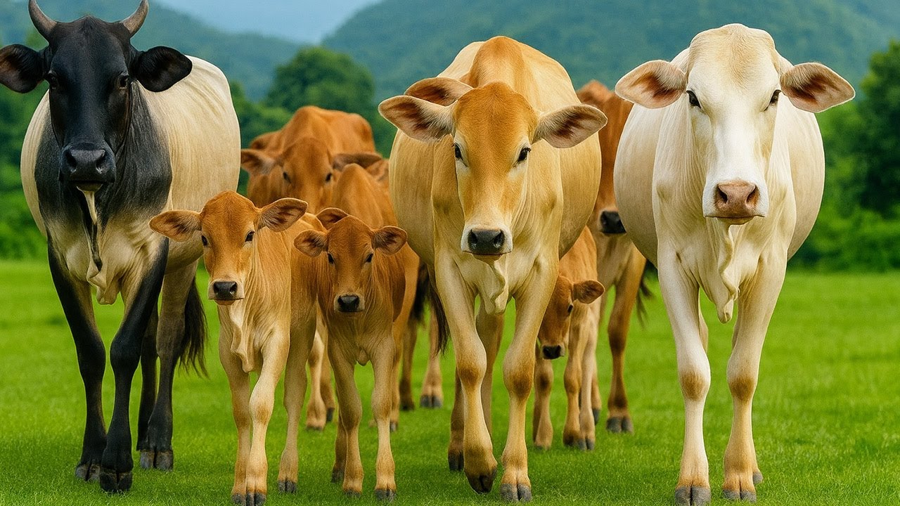 Puluhan Sapi Berjalan Rapi menuju kandang, Suara Sapi Moo, Sapi Lucu yang sehat Berjalan ramai-ramai
