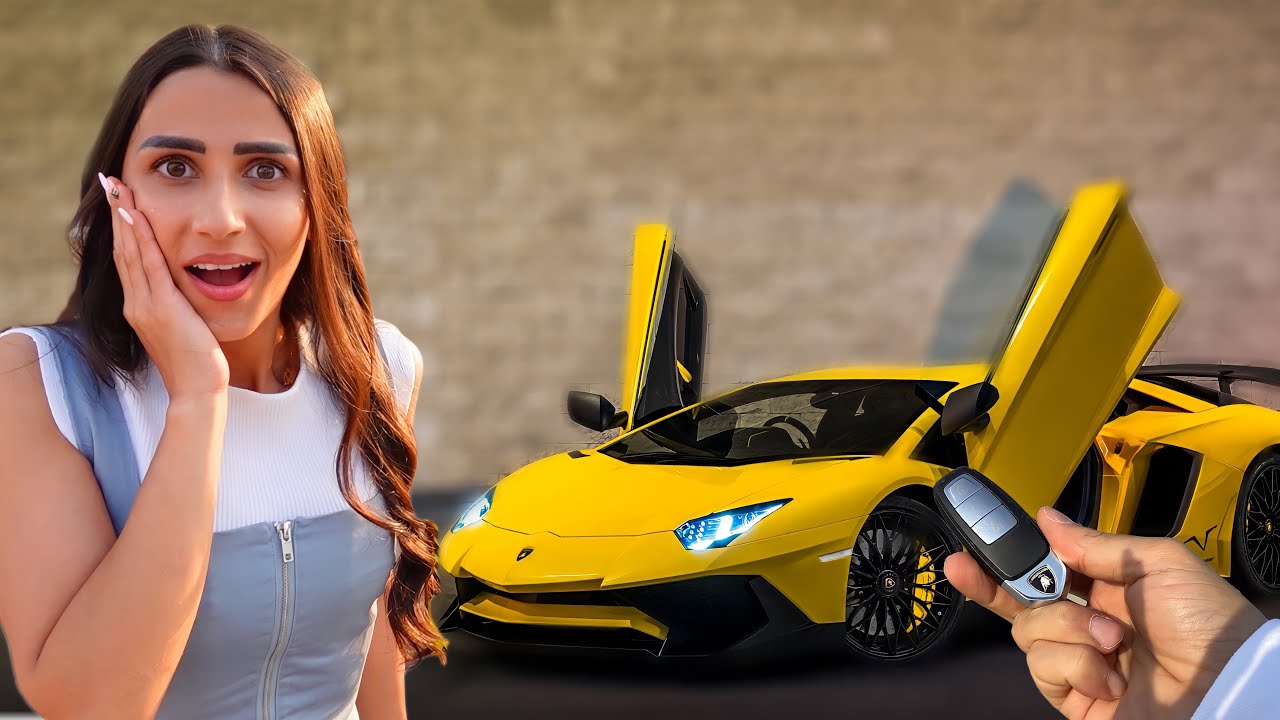 خليتها تسوق ال لامبورغيني ل اول مرة 🚗 لوحدها 😱😪