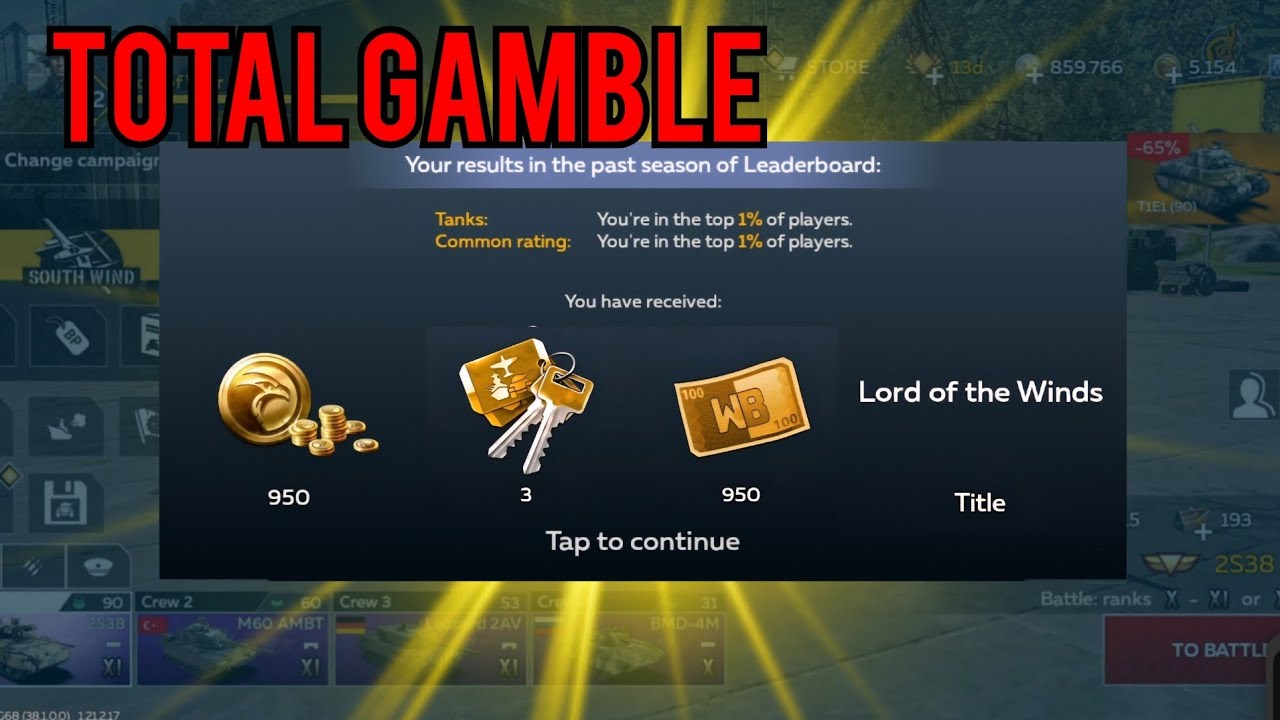 GAMBLING all the LEADERBOARD REWARDS - War Thunder Mobile 
