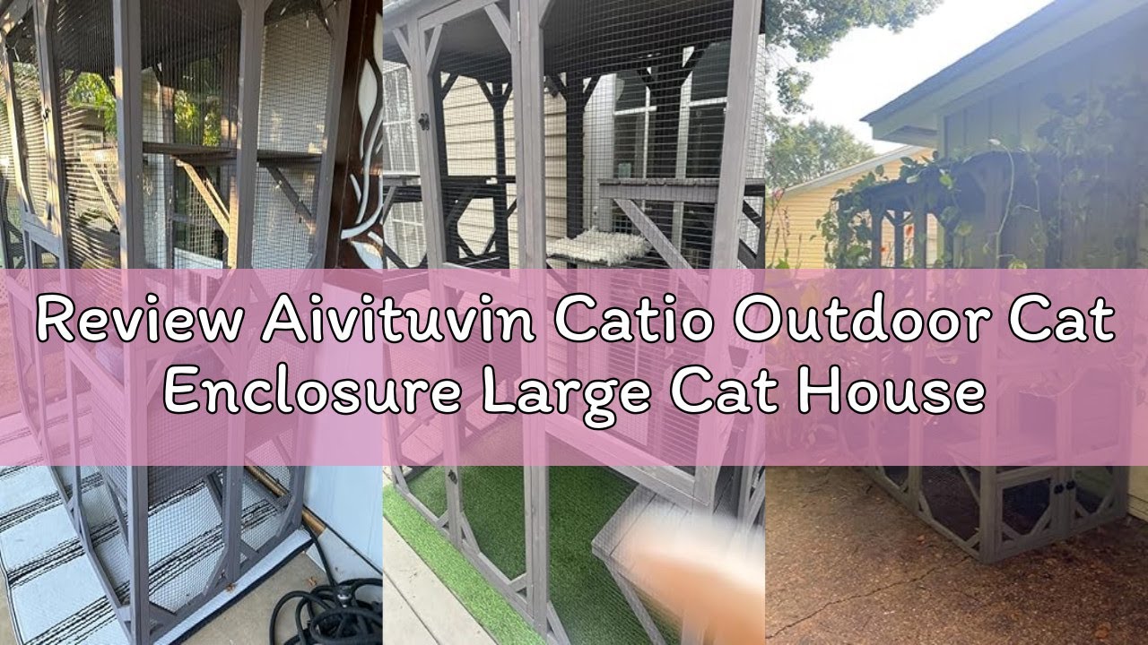 Review Aivituvin Catio Outdoor Cat Enclosure Large Cat House for Mulitiple Cats Walk in Kitty Cage w