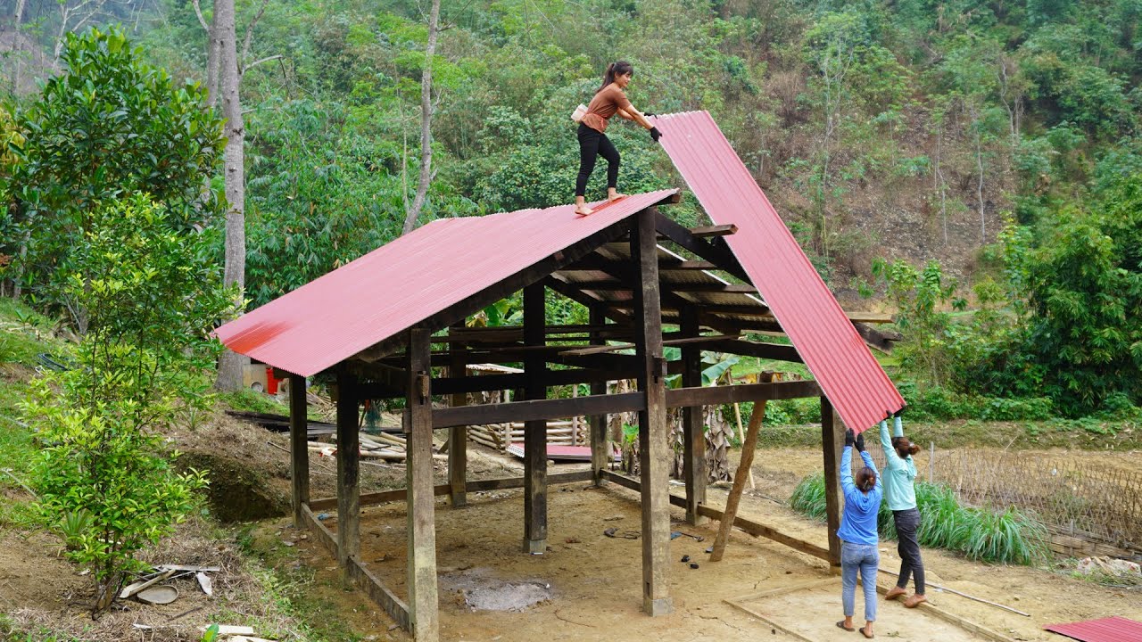 Building Farm: Renovate the old house, New corrugated iron roof - My Bushcraft / Nhất