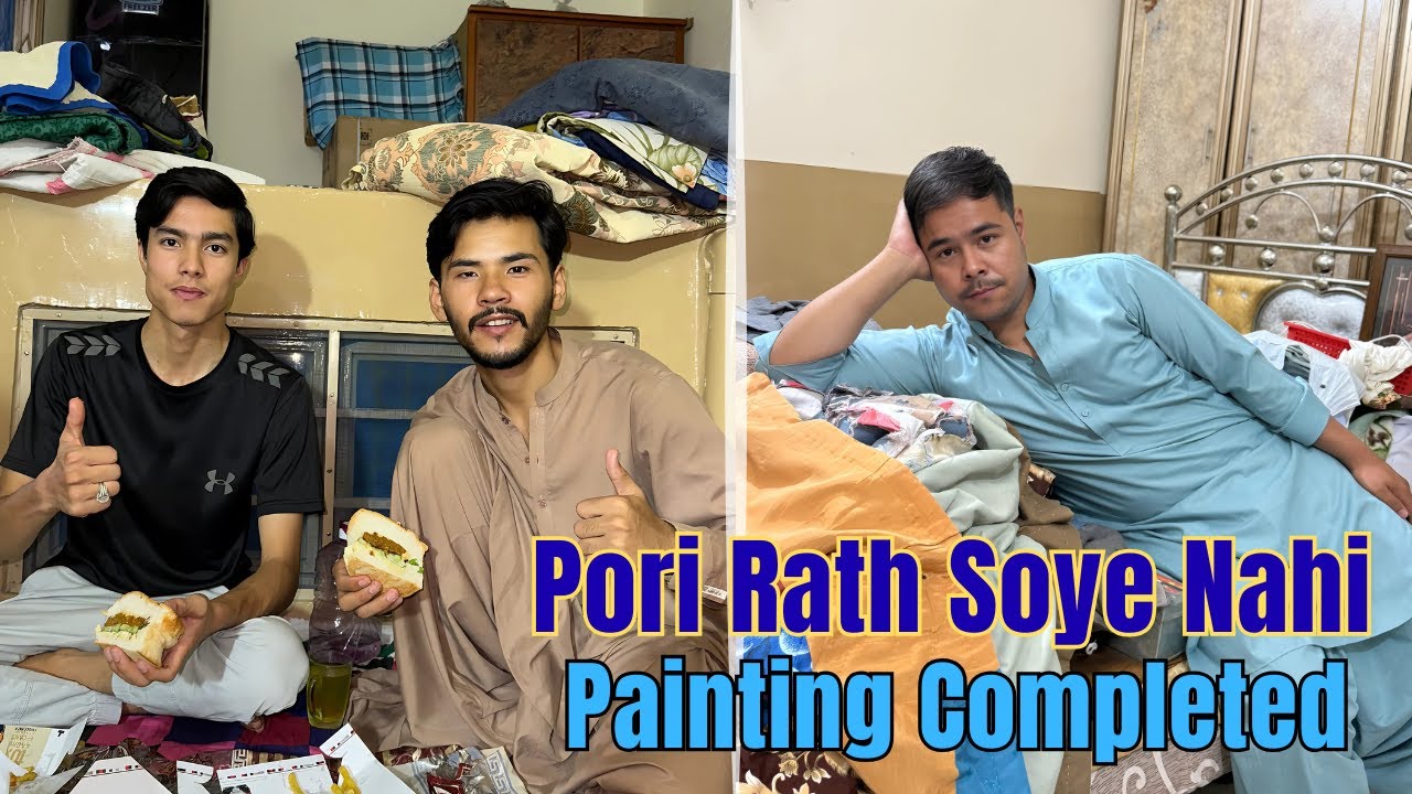 Pori Rath Soye Nahi 😴 Painting Completed Burger to Banta Hain 🍔